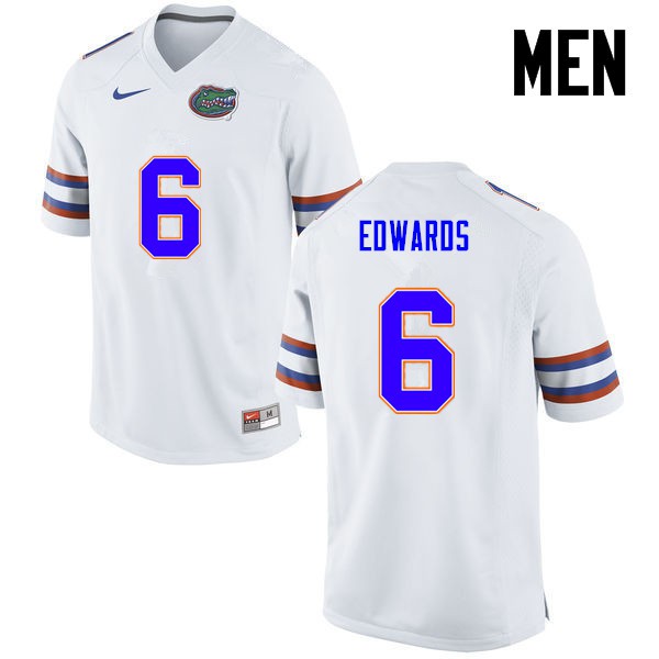 Florida Gators Men #6 Brian Edwards College Football White